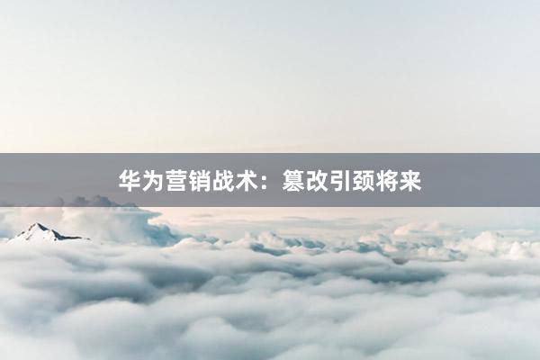 华为营销战术：篡改引颈将来