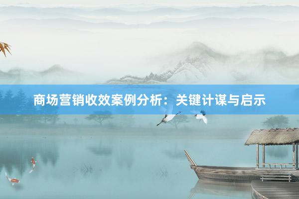 商场营销收效案例分析:关键计谋与启示